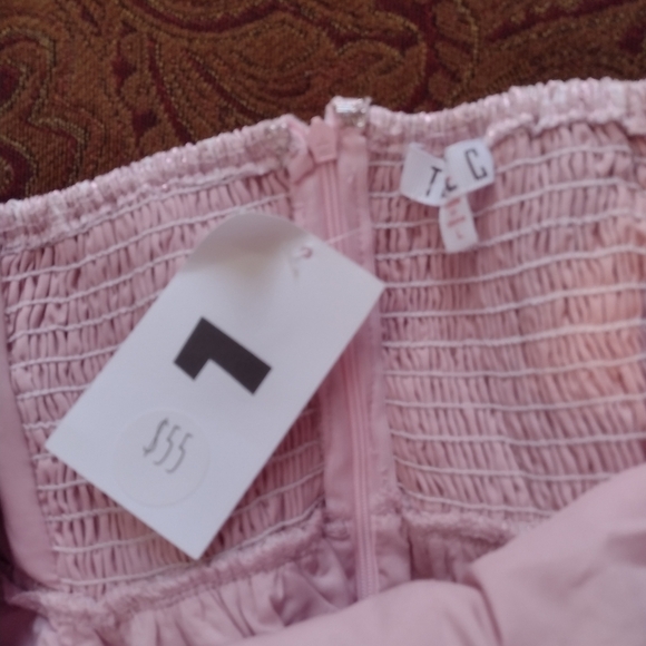 NWT TCEC Pink Spaghetti Strap Prom Dress - Picture 5 of 6